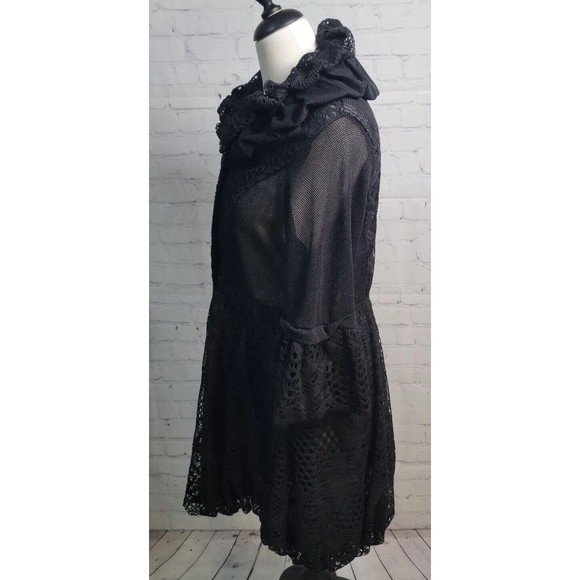 Black Stylish Cardigan no size tag is either a Sm or Med - Picture 2 of 5